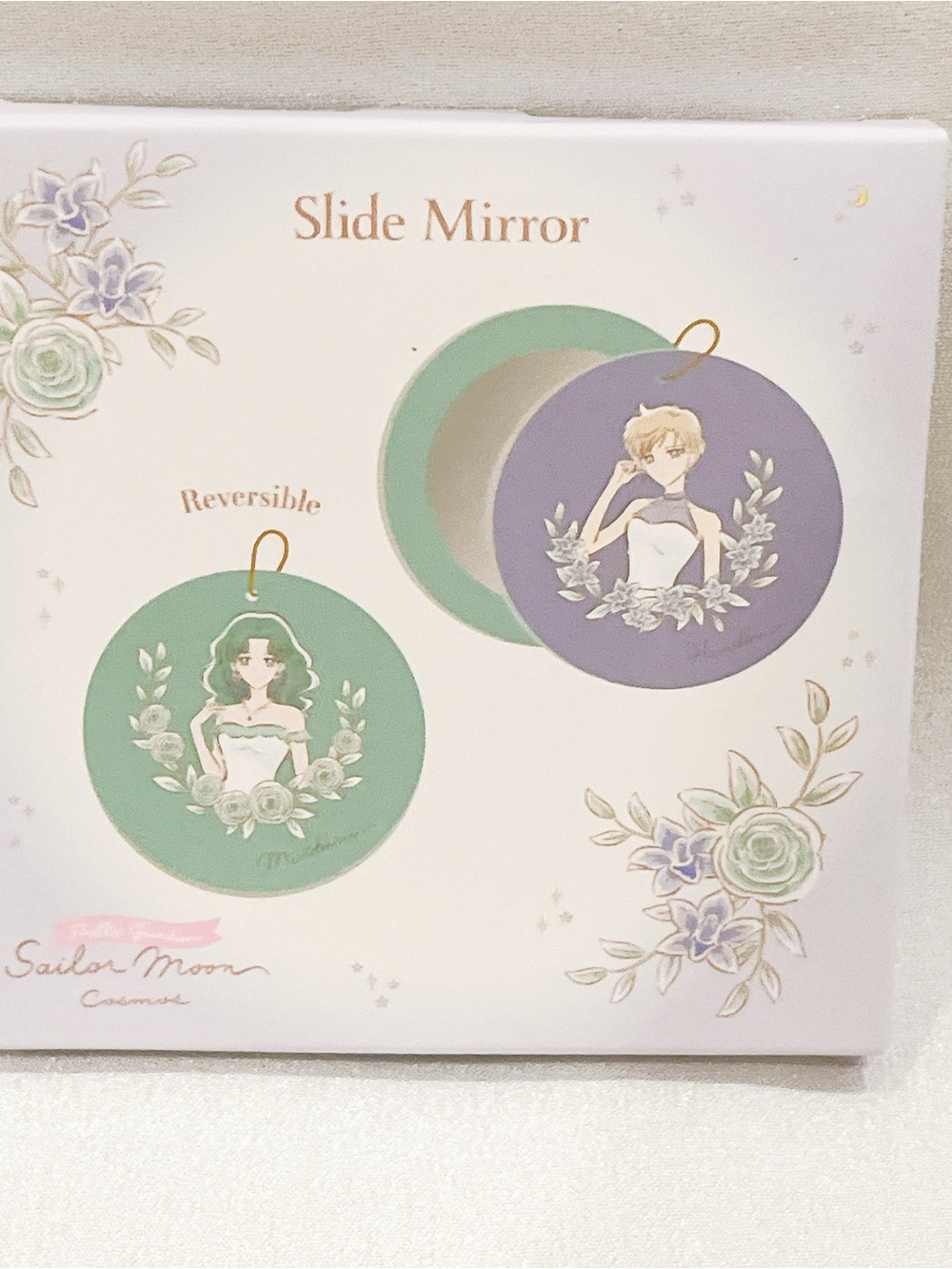 New 3 COINS Sailor Moon Sailormoon Cosmos Slide Compact Mirror - Neptune, Uranus